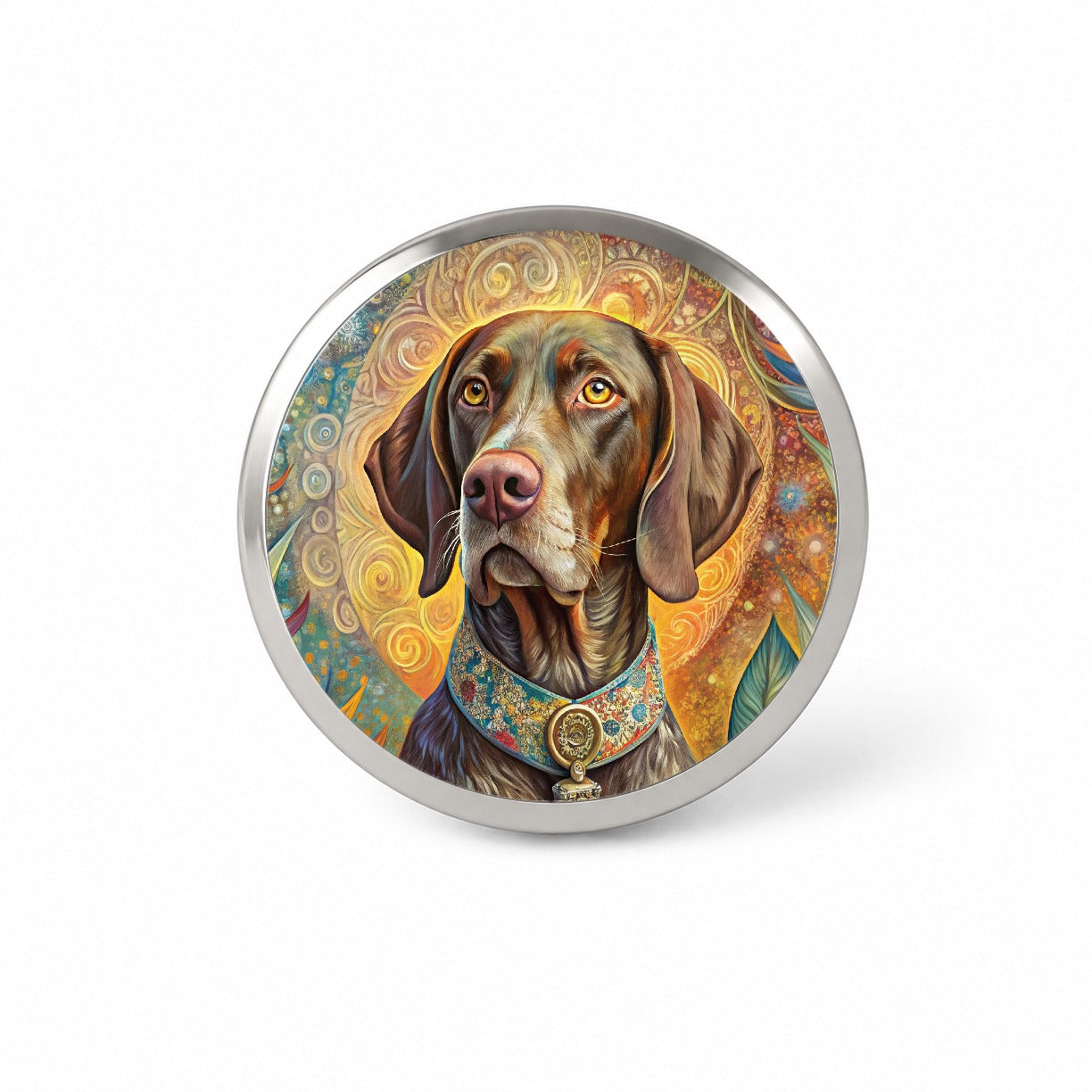 German Shorthaired Pointer Dog Bohemian Art Novelty Hat Backpack Lapel Pin