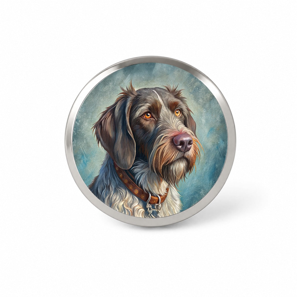 German Wirehaired Pointer Dog Illustration Novelty Hat Backpack Lapel Pin