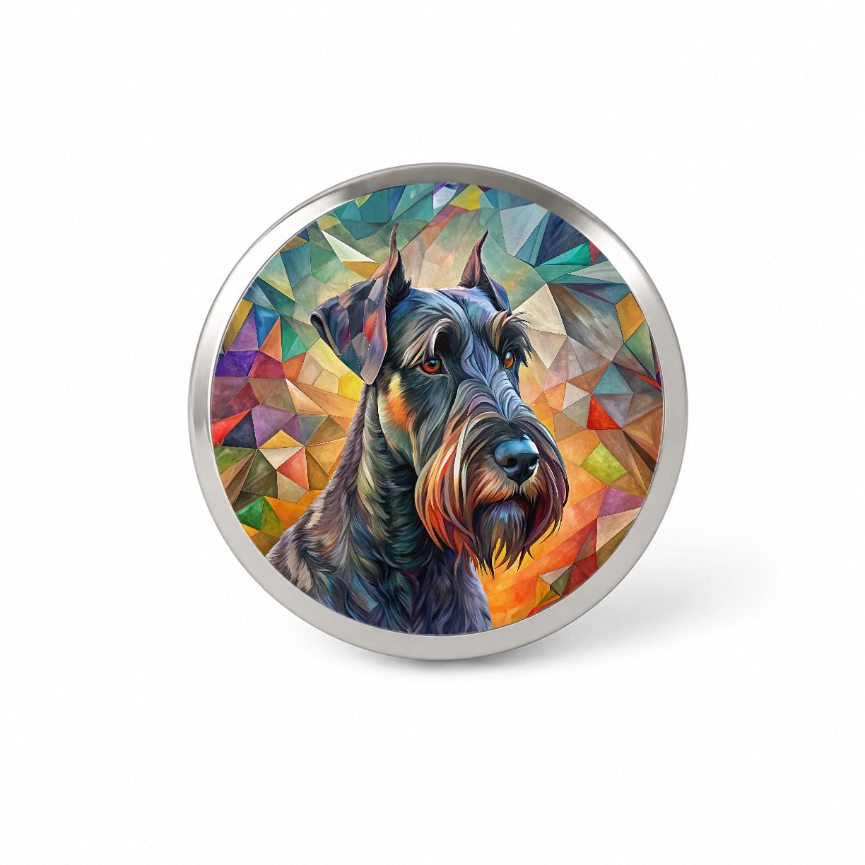 Giant Schnauzer Dog Abstract Art Novelty Hat Backpack Lapel Pin