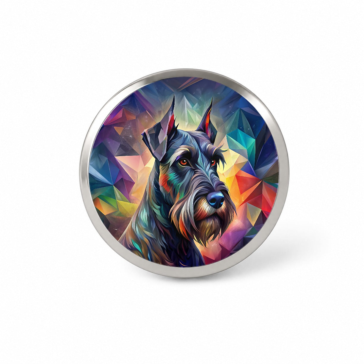 Giant Schnauzer Dog Abstract Stylized Art Novelty Hat Backpack Lapel Pin