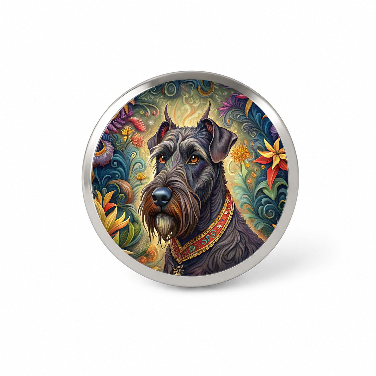 Giant Schnauzer Dog French Bohemian Art Novelty Hat Backpack Lapel Pin