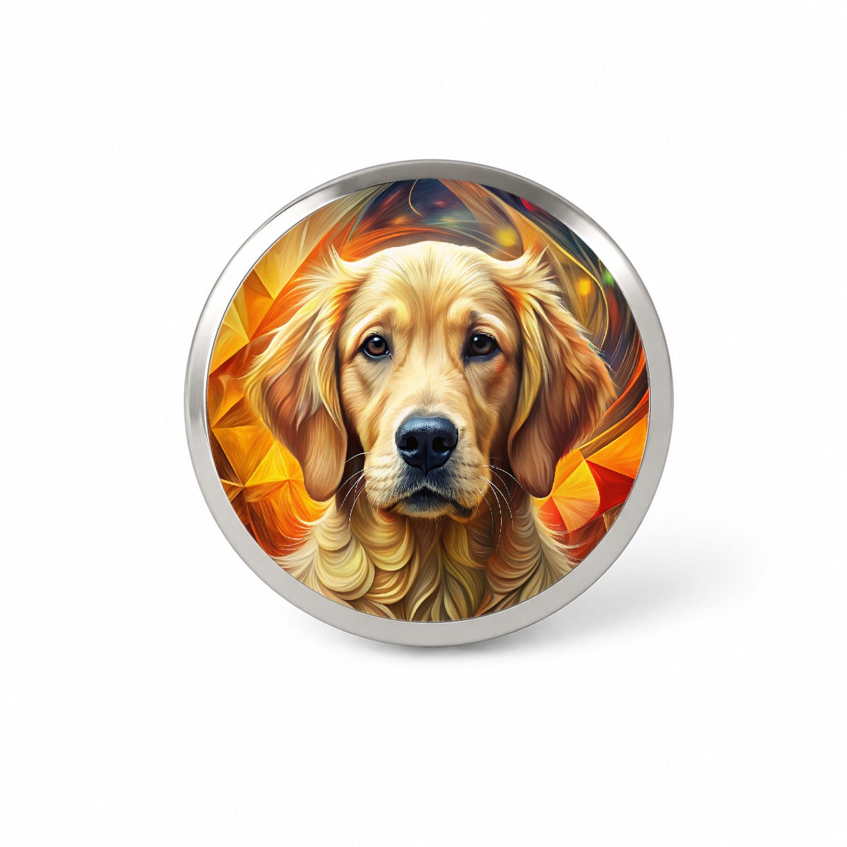 Golden Retriever Dog Abstract Art Novelty Hat Backpack Lapel Pin