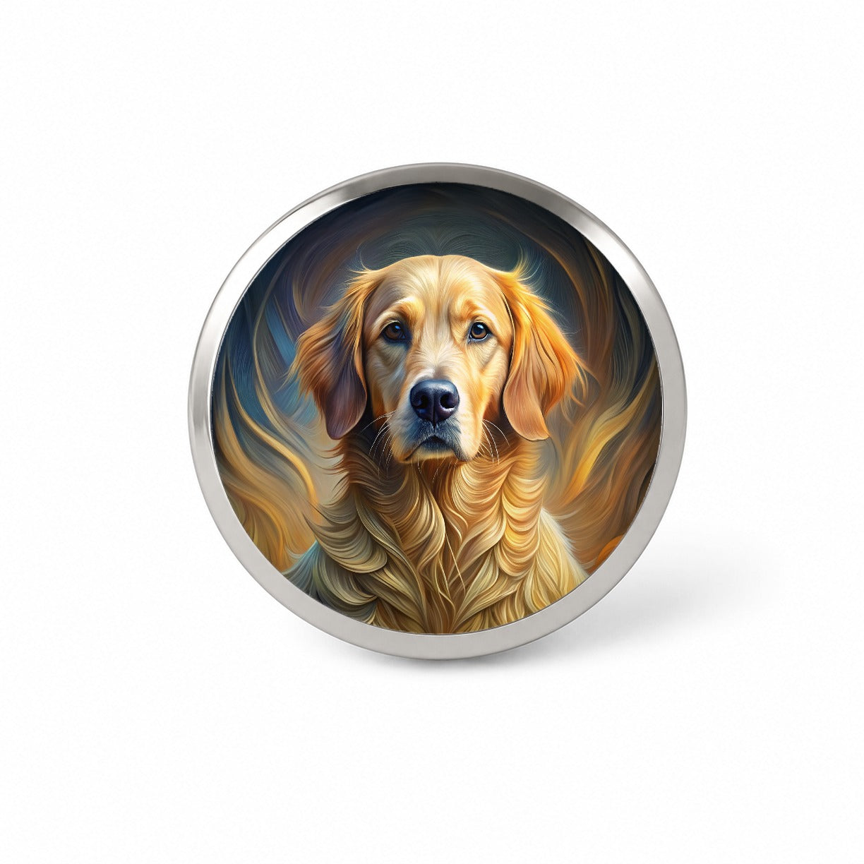 Golden Retriever Dog Abstract Stylized Art Novelty Hat Backpack Lapel Pin