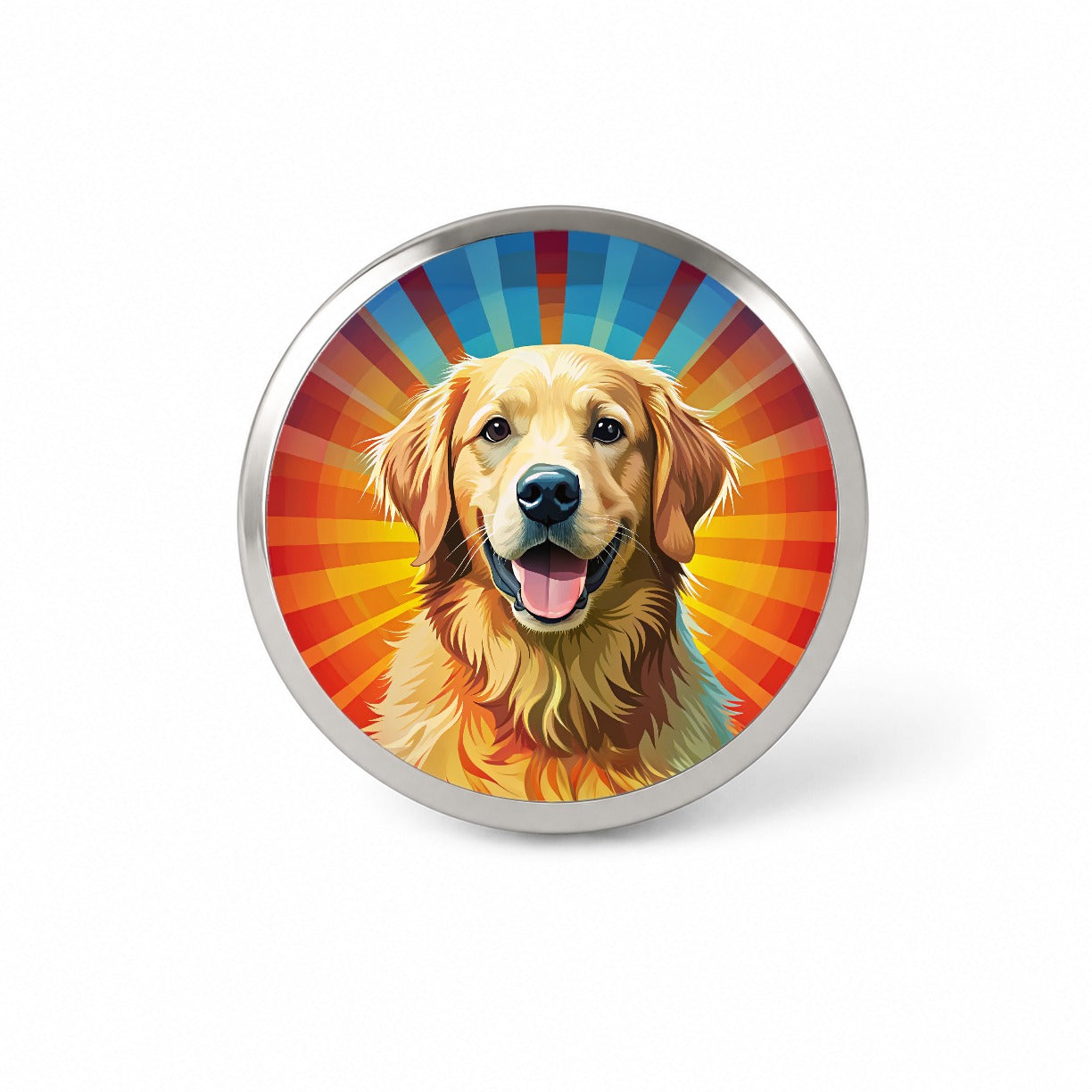 Golden Retriever Dog Pop Art Novelty Hat Backpack Lapel Pin