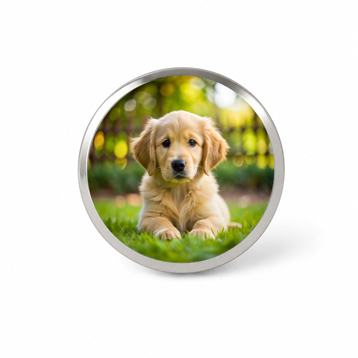 Golden Retriever Dog Puppy Photo Novelty Hat Backpack Lapel Pin