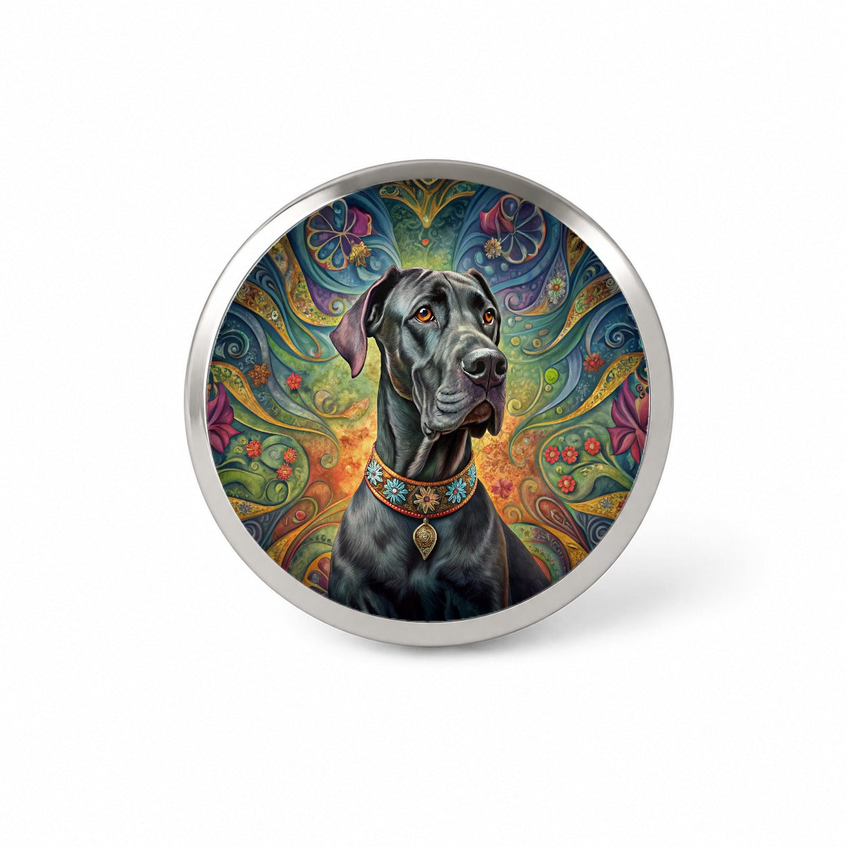 Great Dane Dog French Bohemian Art Novelty Hat Backpack Lapel Pin