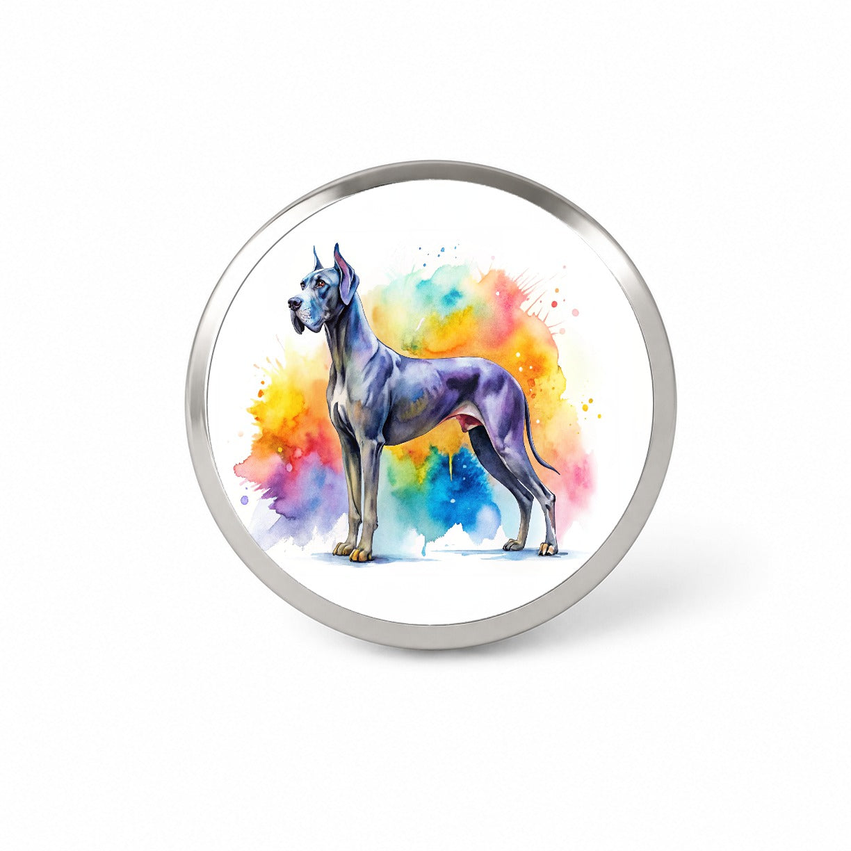 Great Dane Dog Watercolor Style Novelty Hat Backpack Lapel Pin