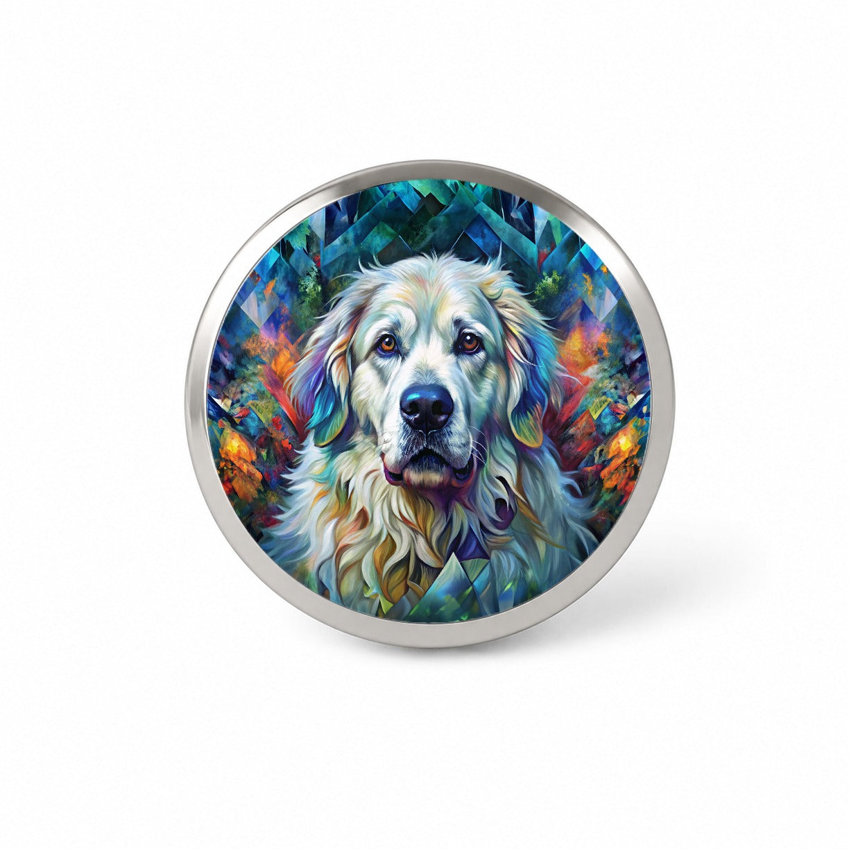 Great Pyrenees Dog Abstract Art Novelty Hat Backpack Lapel Pin