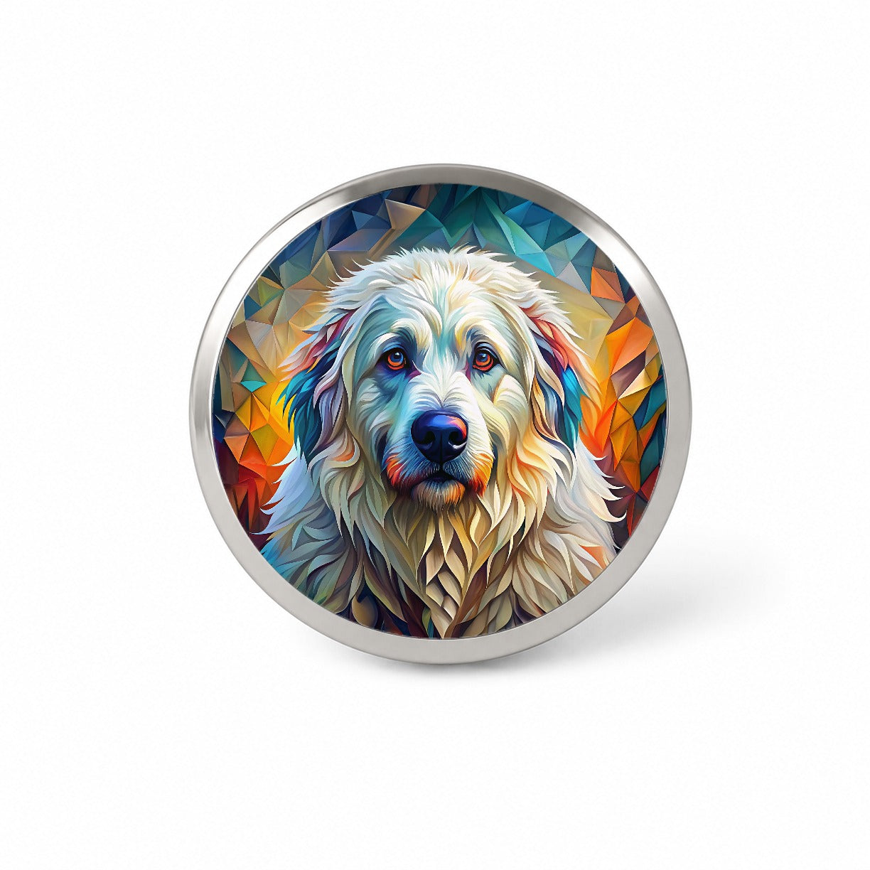 Great Pyrenees Dog Abstract Stylized Art Novelty Hat Backpack Lapel Pin