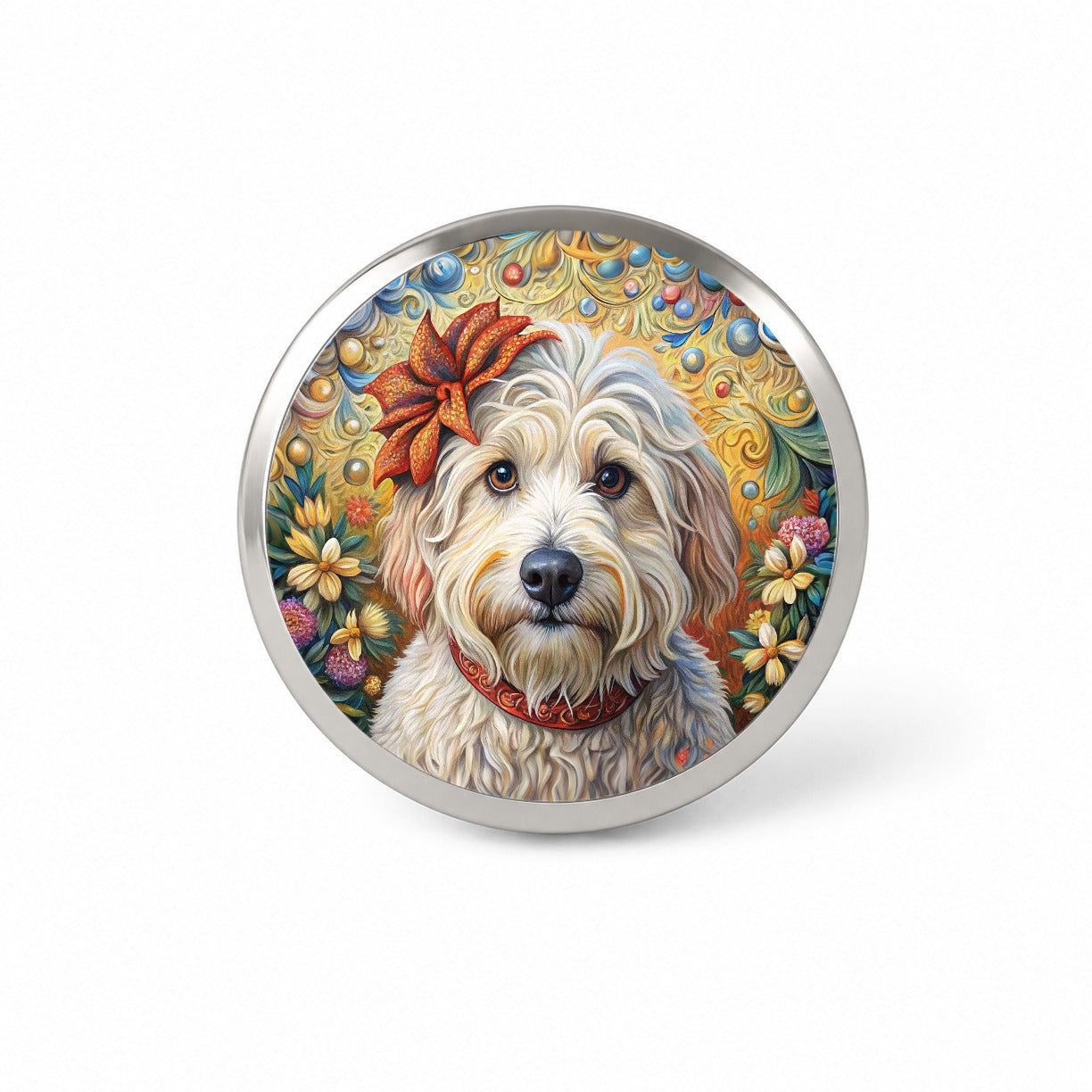 Havanese Dog French Bohemian Art Novelty Hat Backpack Lapel Pin