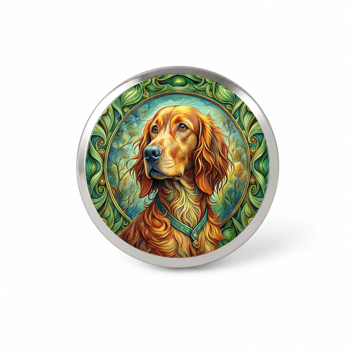 Irish Setter Dog Art Nouveau Novelty Hat Backpack Lapel Pin