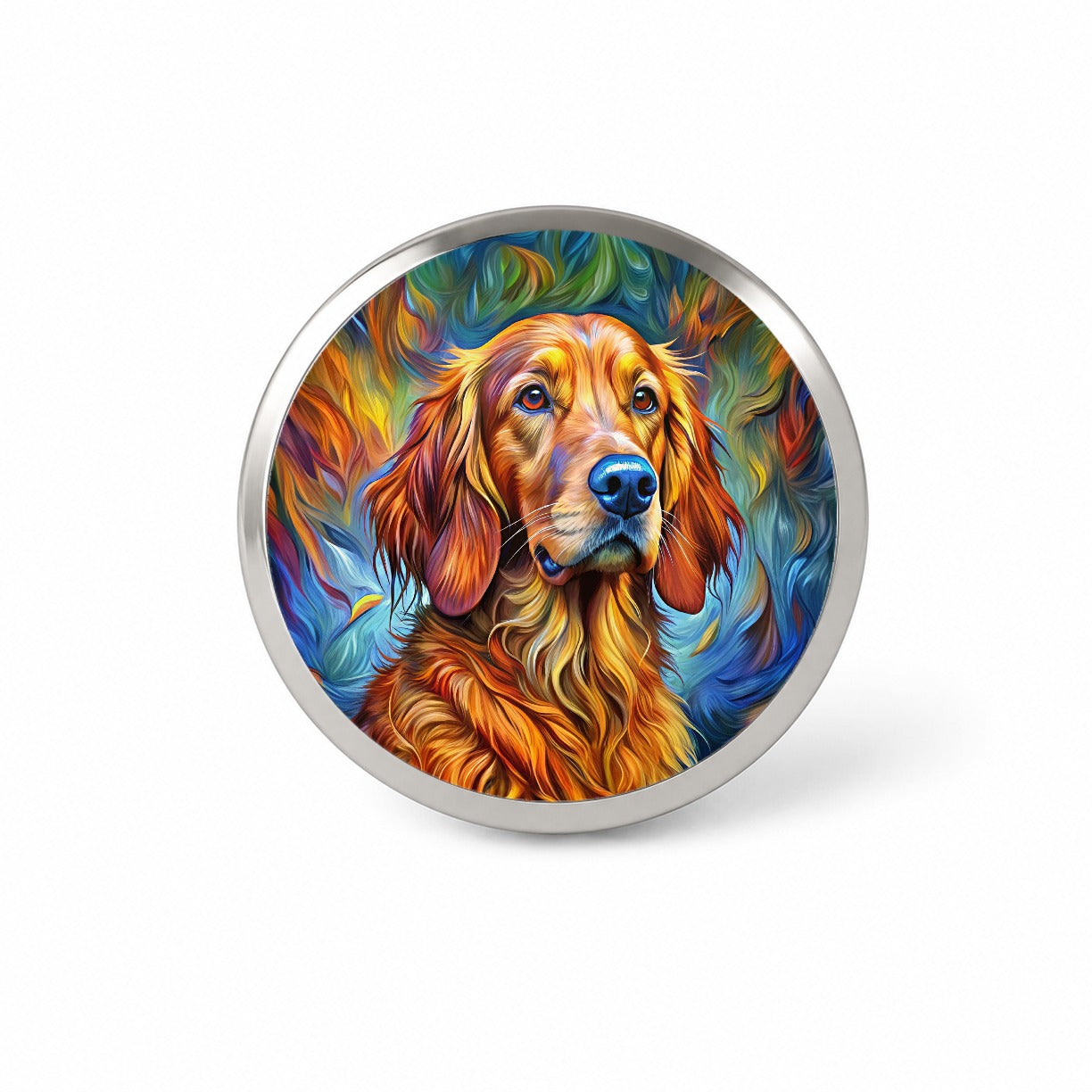 Irish Setter Dog Expressionism Art Novelty Hat Backpack Lapel Pin