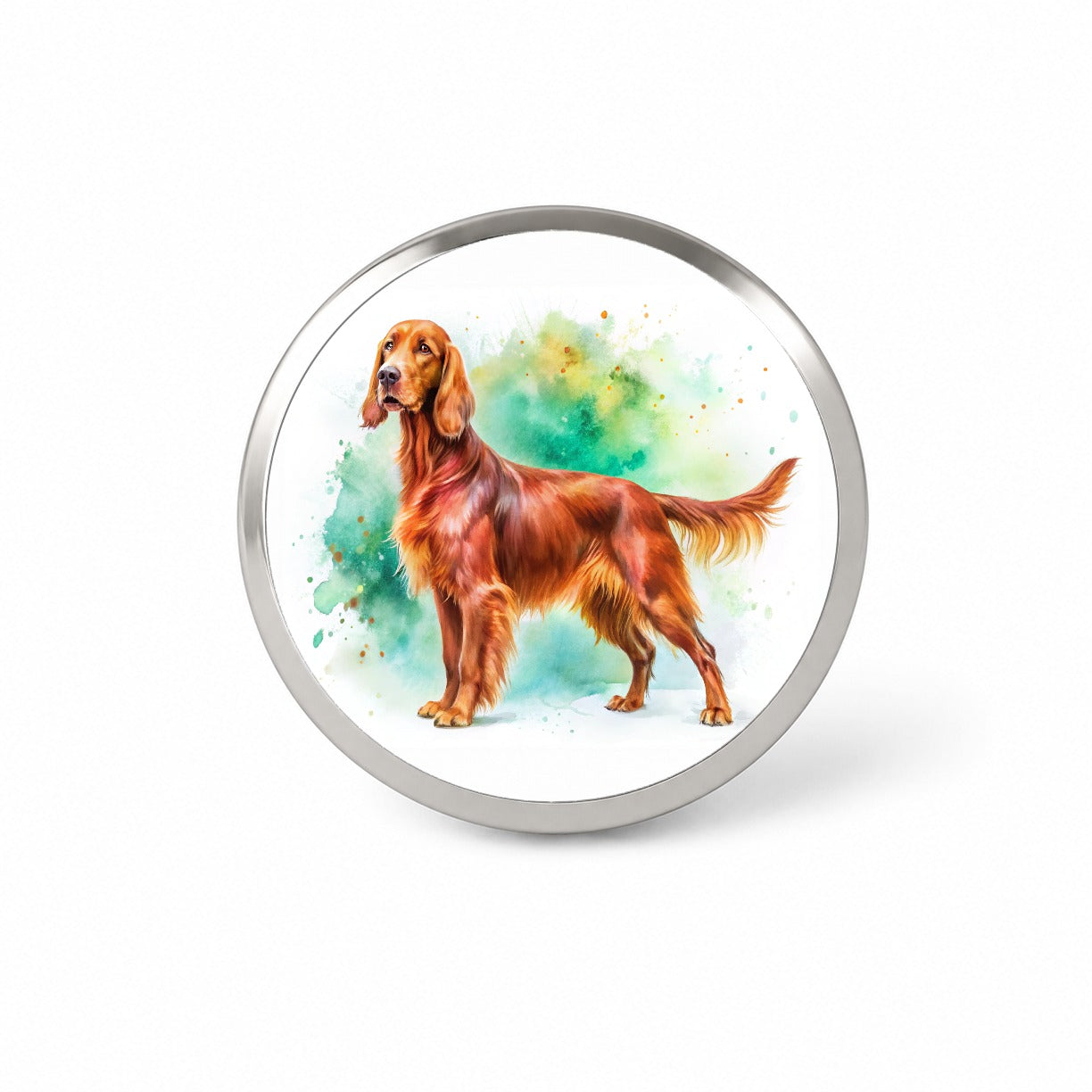 Irish Setter Dog Watercolor Style Novelty Hat Backpack Lapel Pin