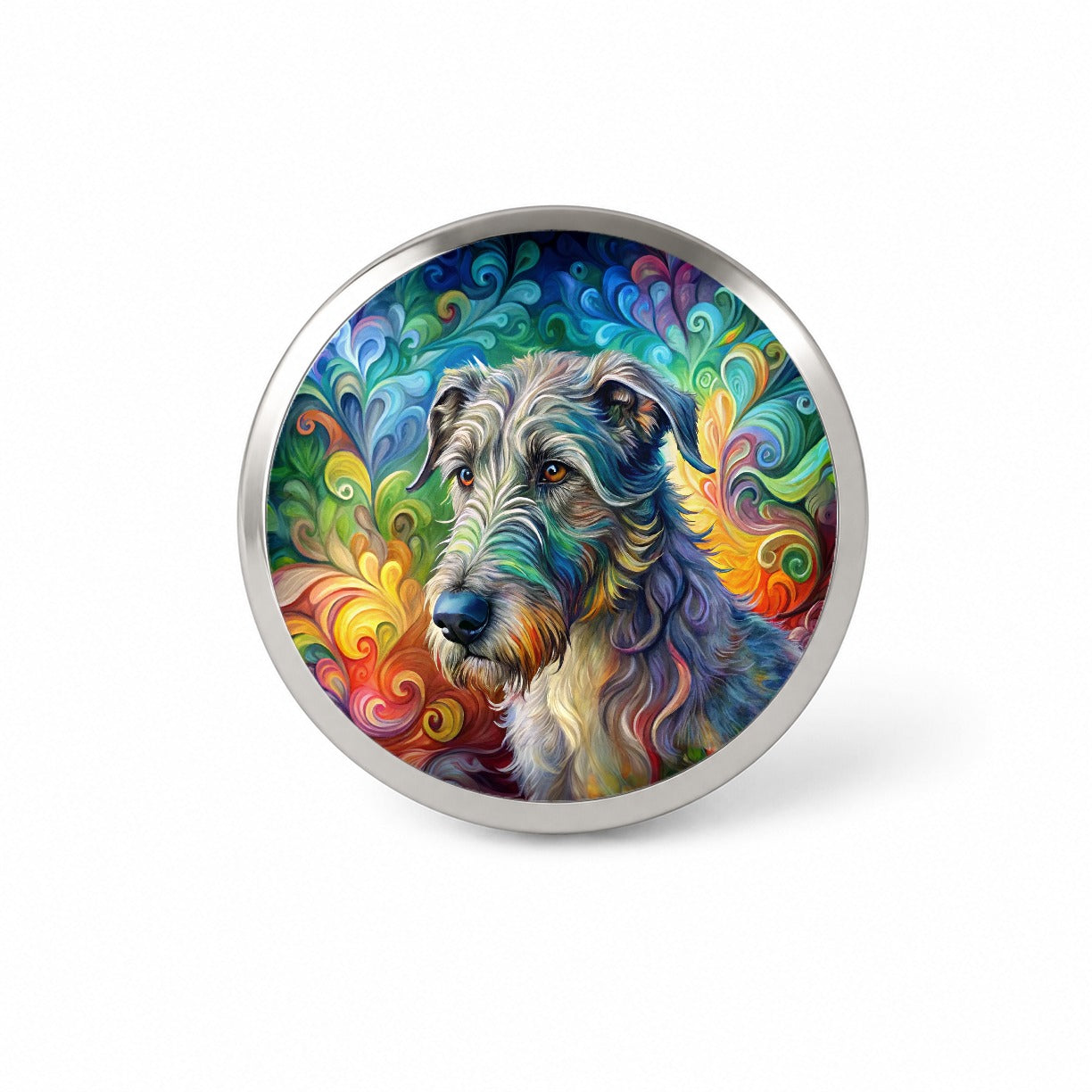 Irish Wolfhound Dog Abstract Art Novelty Hat Backpack Lapel Pin