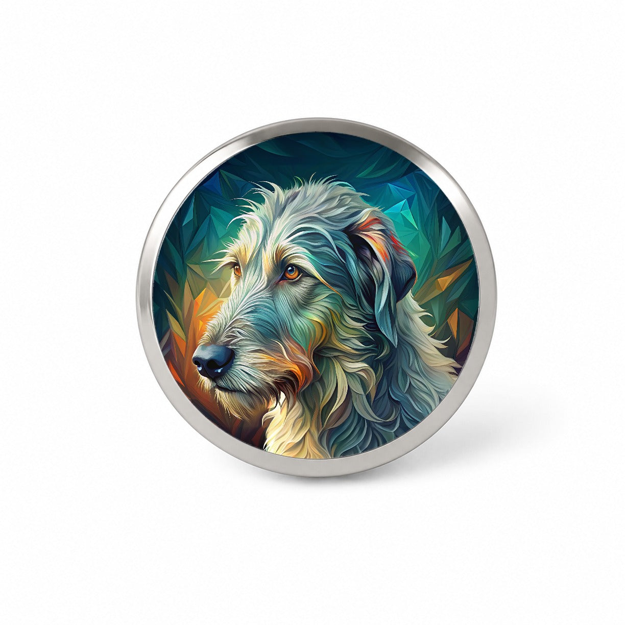 Irish Wolfhound Dog Abstract Stylized Art Novelty Hat Backpack Lapel Pin