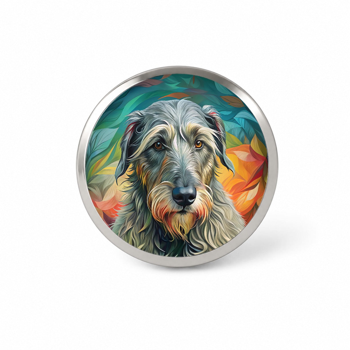 Irish Wolfhound Dog Contemporary Art Novelty Hat Backpack Lapel Pin