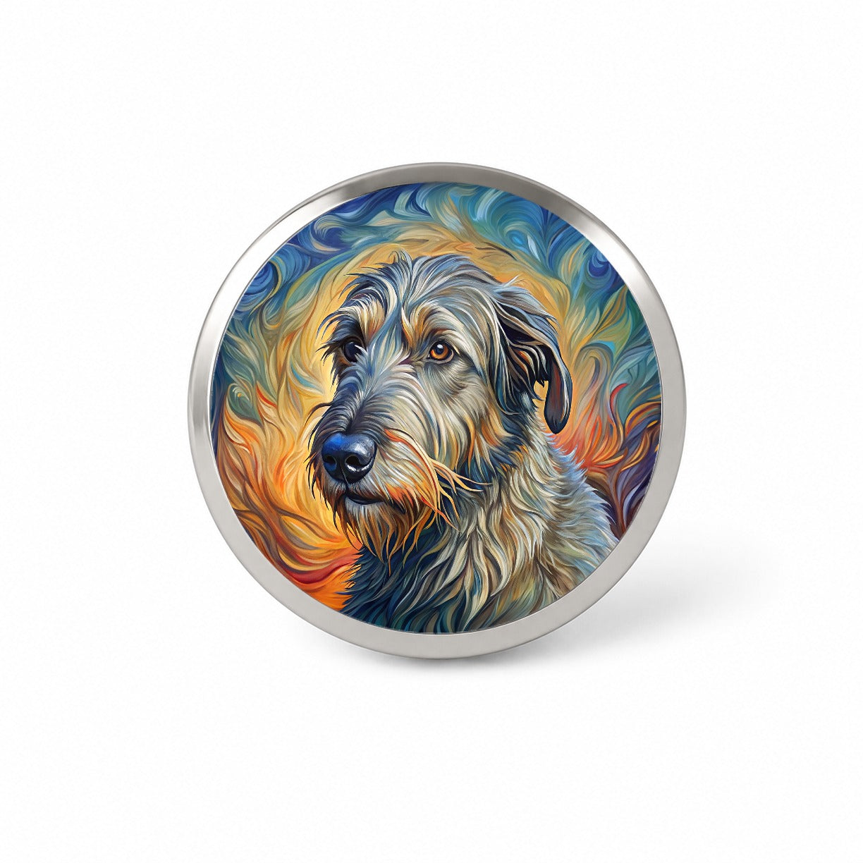 Irish Wolfhound Dog Expressionism Art Novelty Hat Backpack Lapel Pin