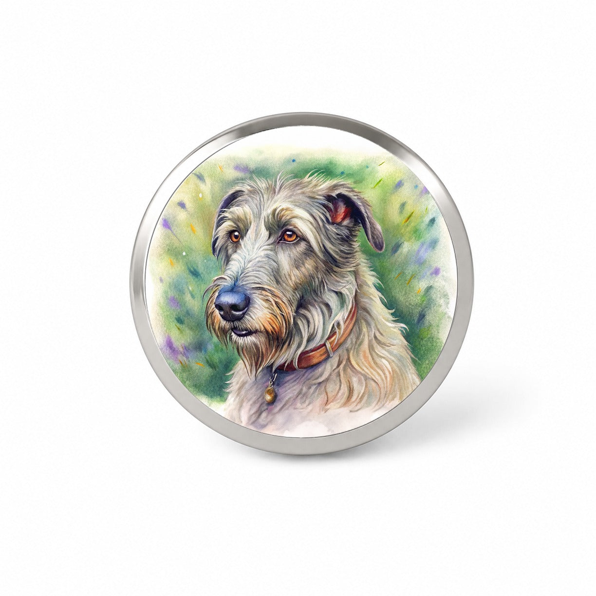 Irish Wolfhound Dog Illustration Novelty Hat Backpack Lapel Pin