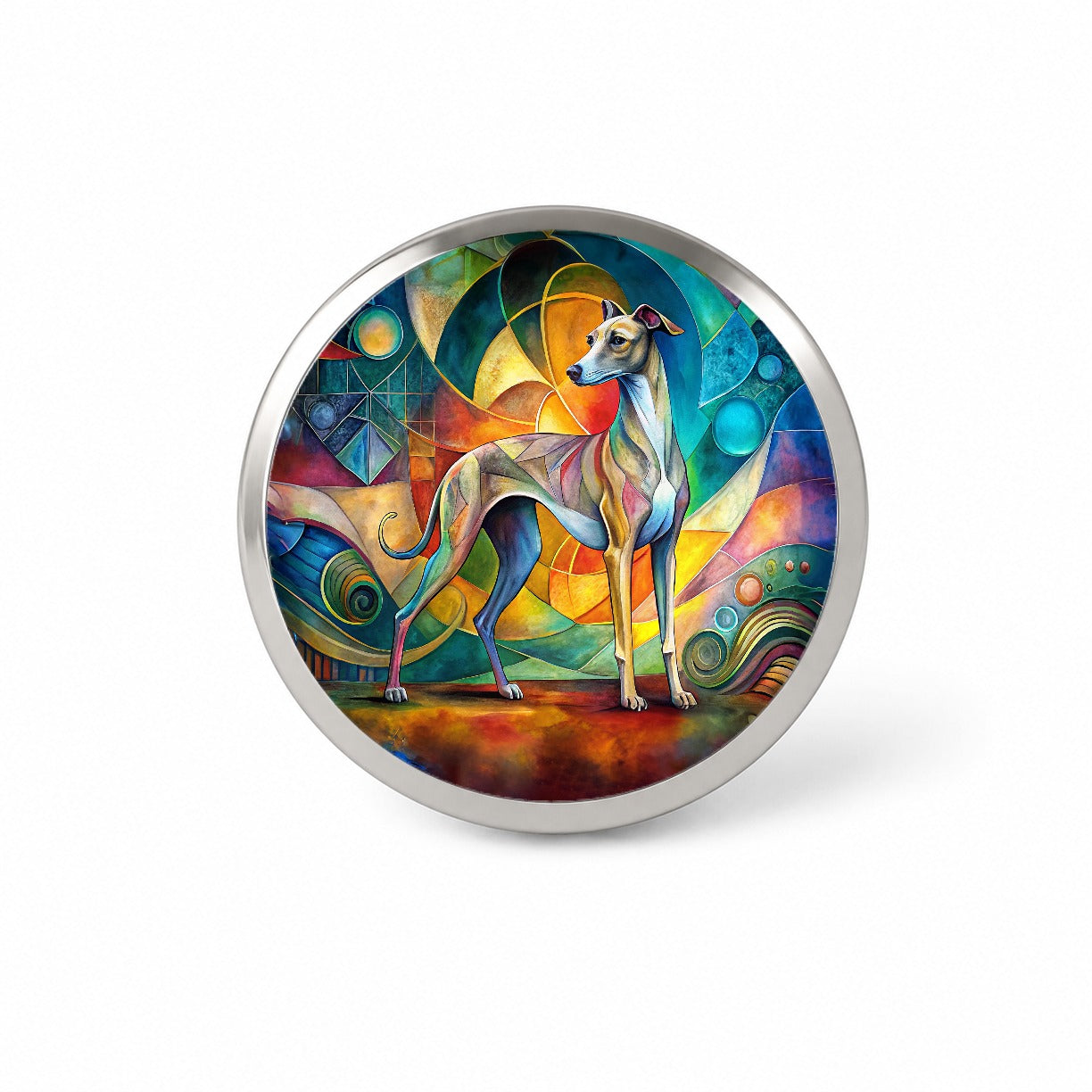 Italian Greyhound Dog Abstract Art Novelty Hat Backpack Lapel Pin