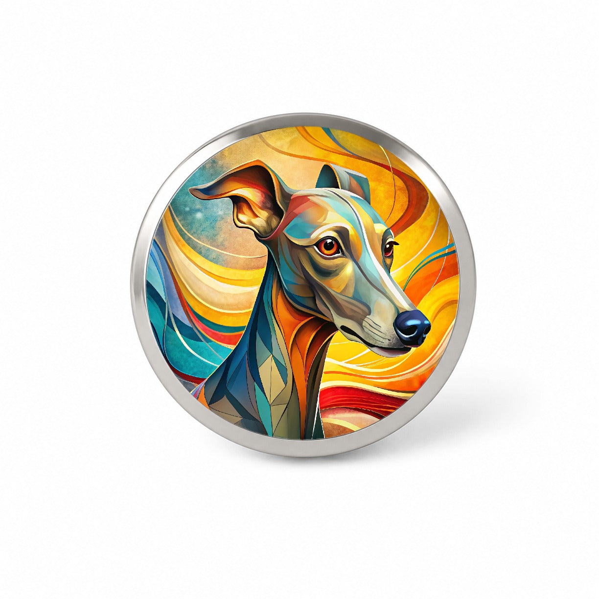 Italian Greyhound Dog Abstract Stylized Art Novelty Hat Backpack Lapel Pin