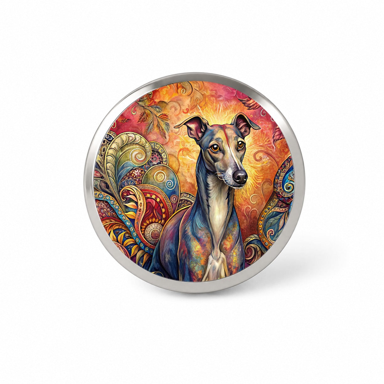 Italian Greyhound Dog Bohemian Art Novelty Hat Backpack Lapel Pin