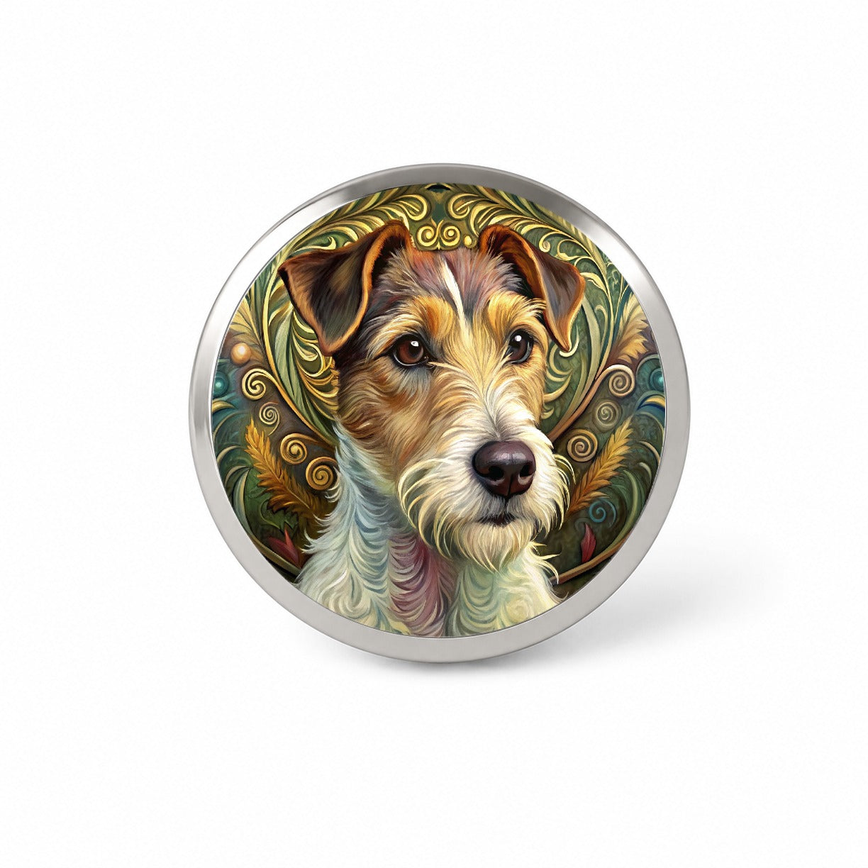 Jack Russell Terrier Dog Art Nouveau Novelty Hat Backpack Lapel Pin