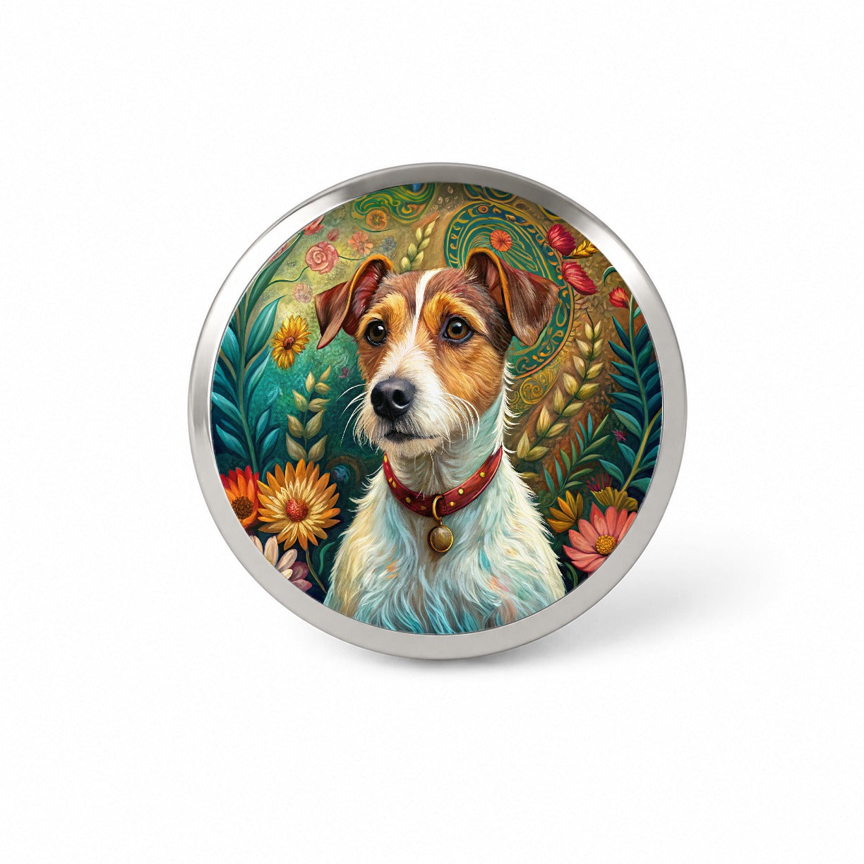 Jack Russell Terrier Dog French Bohemian Art Novelty Hat Backpack Lapel Pin