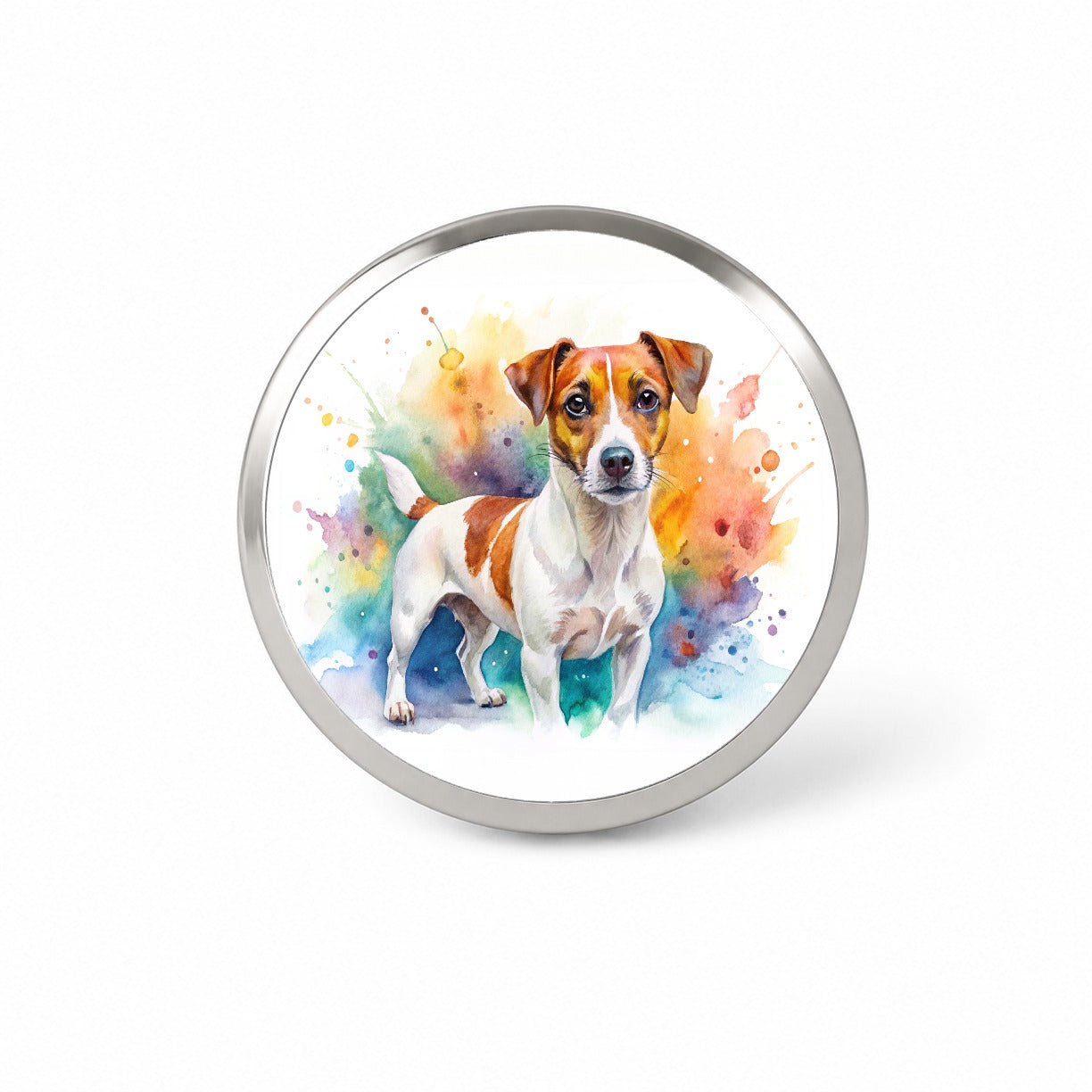 Jack Russell Terrier Dog Watercolor Style Novelty Hat Backpack Lapel Pin