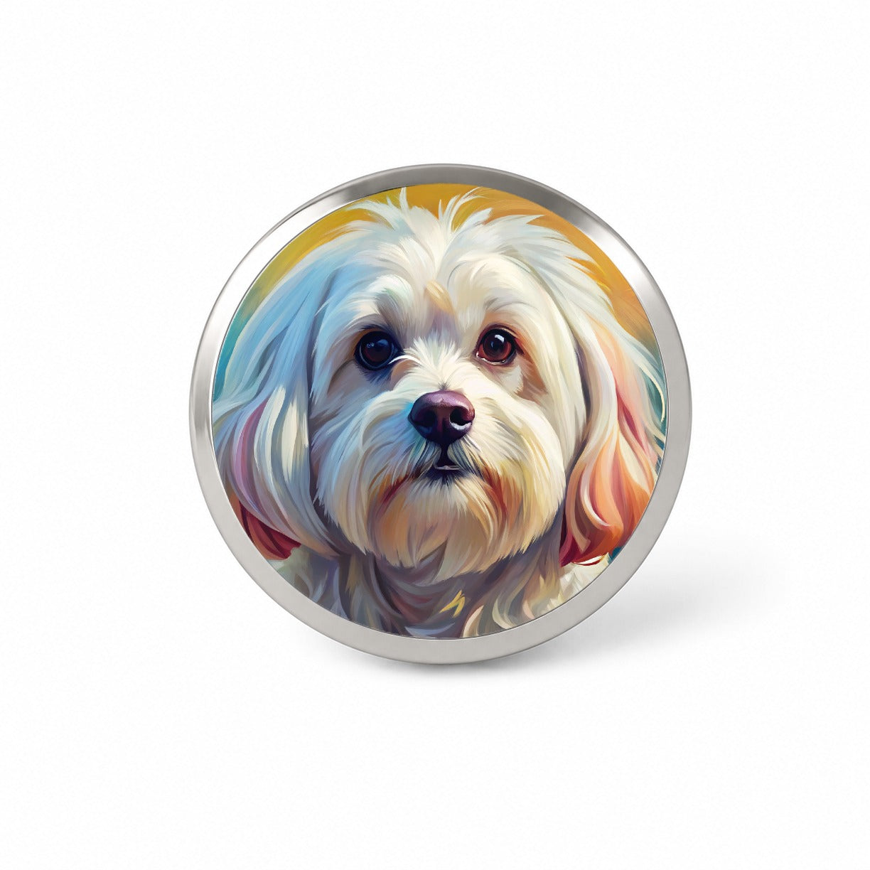 Maltese Dog Expressionism Art Novelty Hat Backpack Lapel Pin