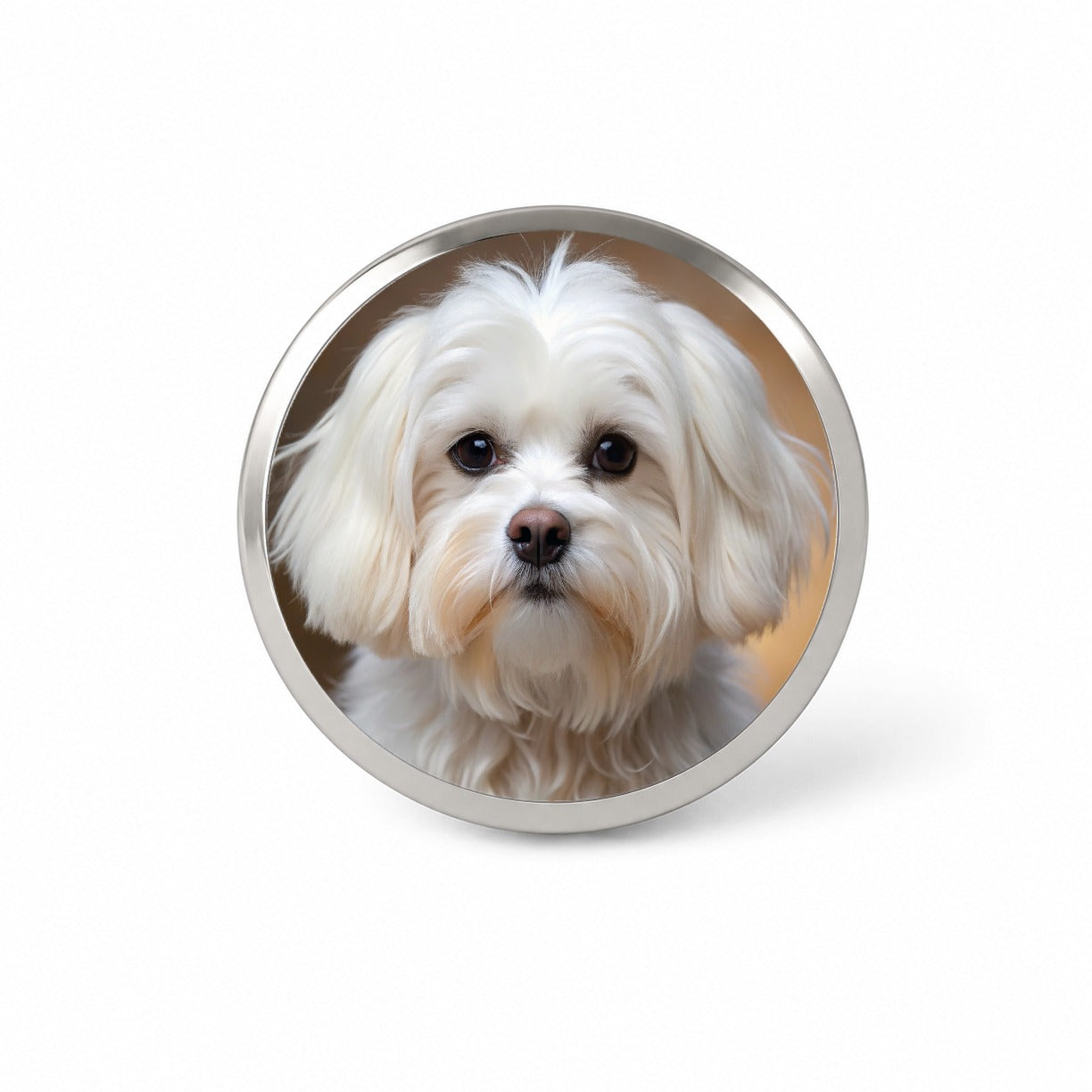Maltese Dog Photo Novelty Hat Backpack Lapel Pin