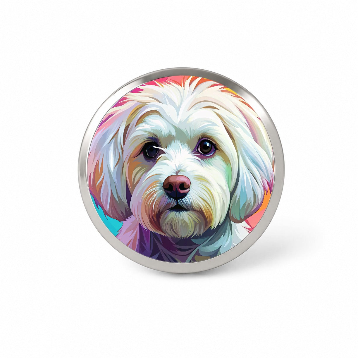 Maltese Dog Pop Art Novelty Hat Backpack Lapel Pin
