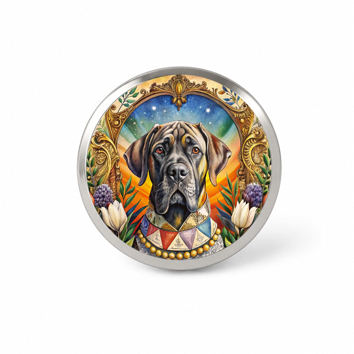 Mastiff Dog French Bohemian Art Novelty Hat Backpack Lapel Pin