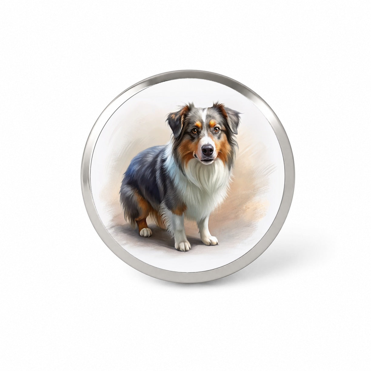 Miniature American Shepherd Dog Illustration Novelty Hat Backpack Lapel Pin