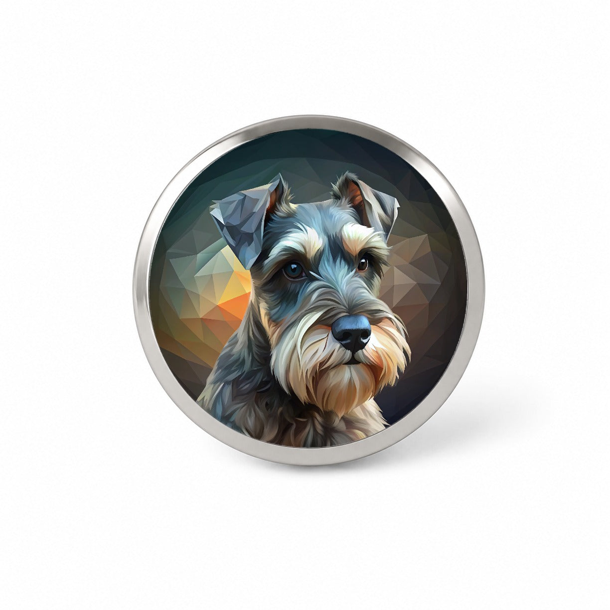Miniature Schnauzer Dog Abstract Stylized Art Novelty Hat Backpack Lapel Pin