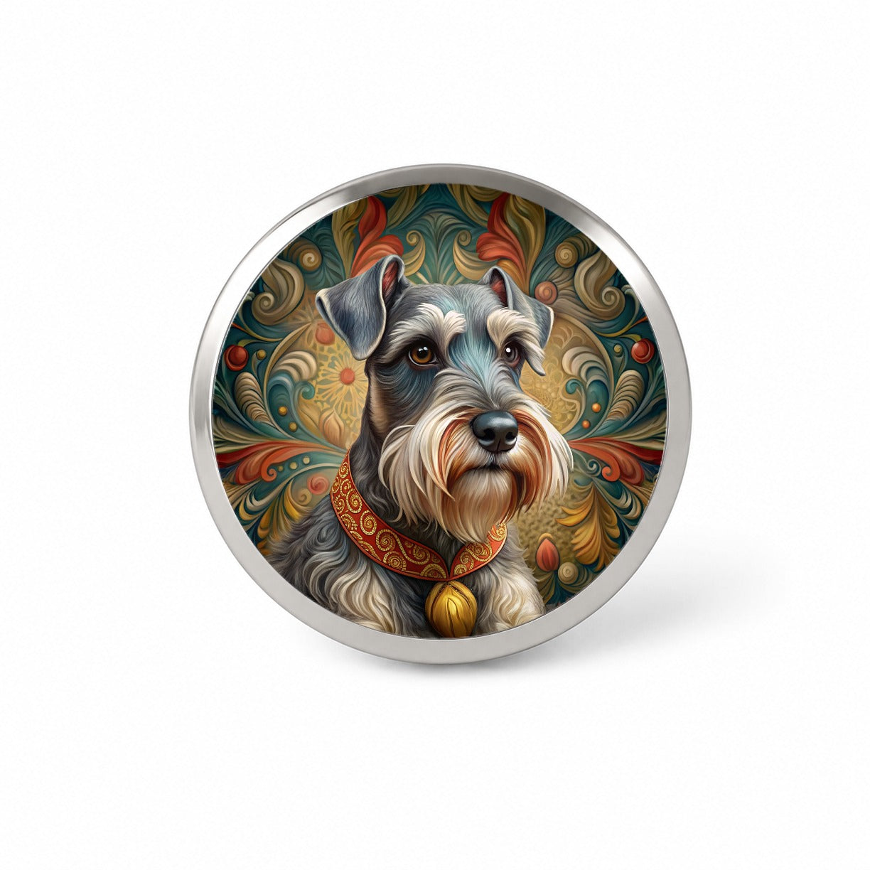 Miniature Schnauzer Dog Art Nouveau Novelty Hat Backpack Lapel Pin