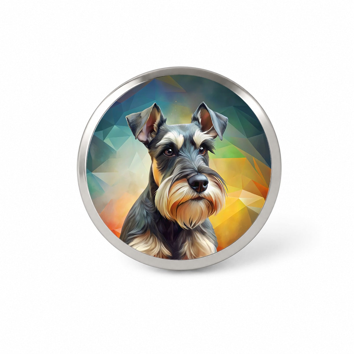 Miniature Schnauzer Dog Contemporary Art Novelty Hat Backpack Lapel Pin