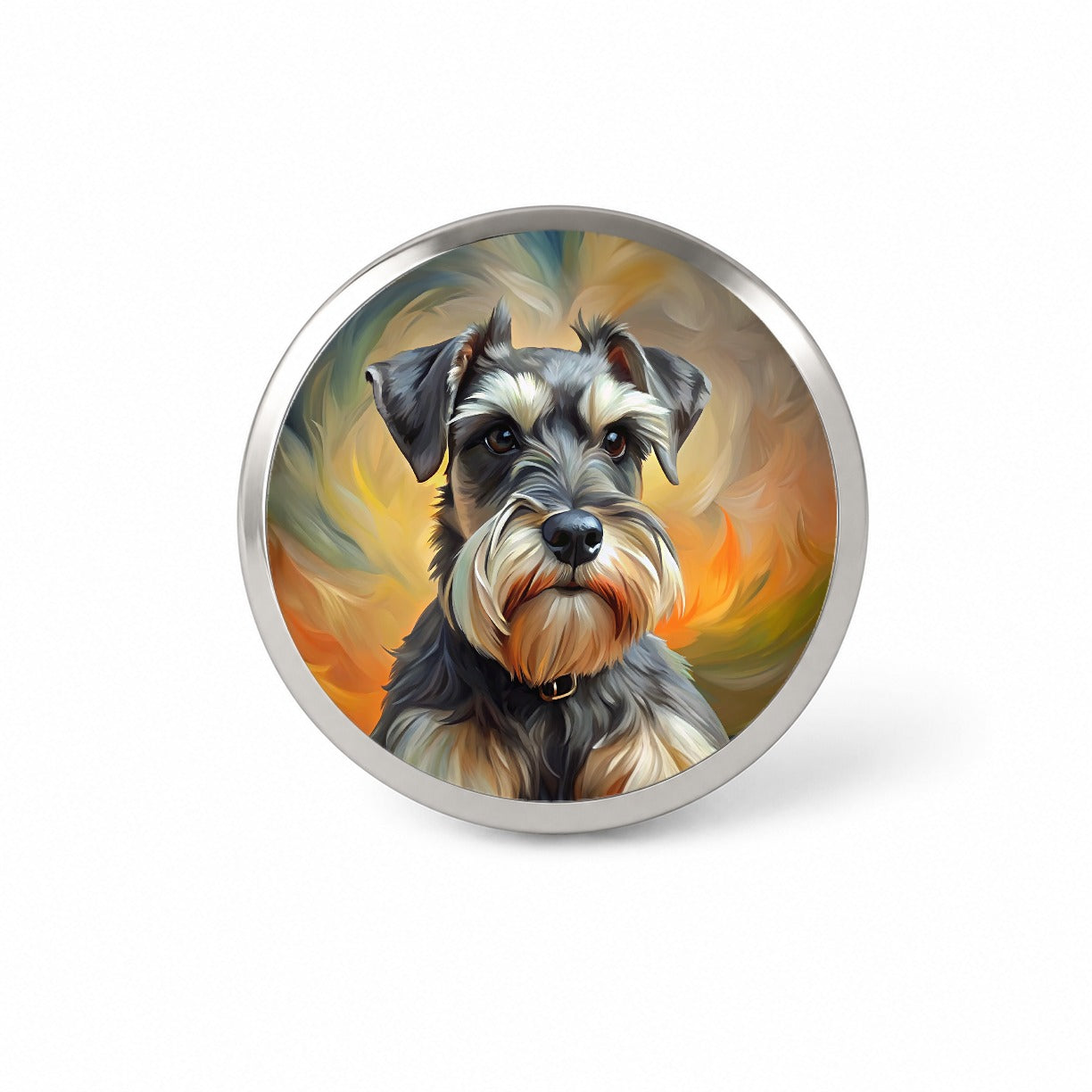 Miniature Schnauzer Dog Expressionism Art Novelty Hat Backpack Lapel Pin