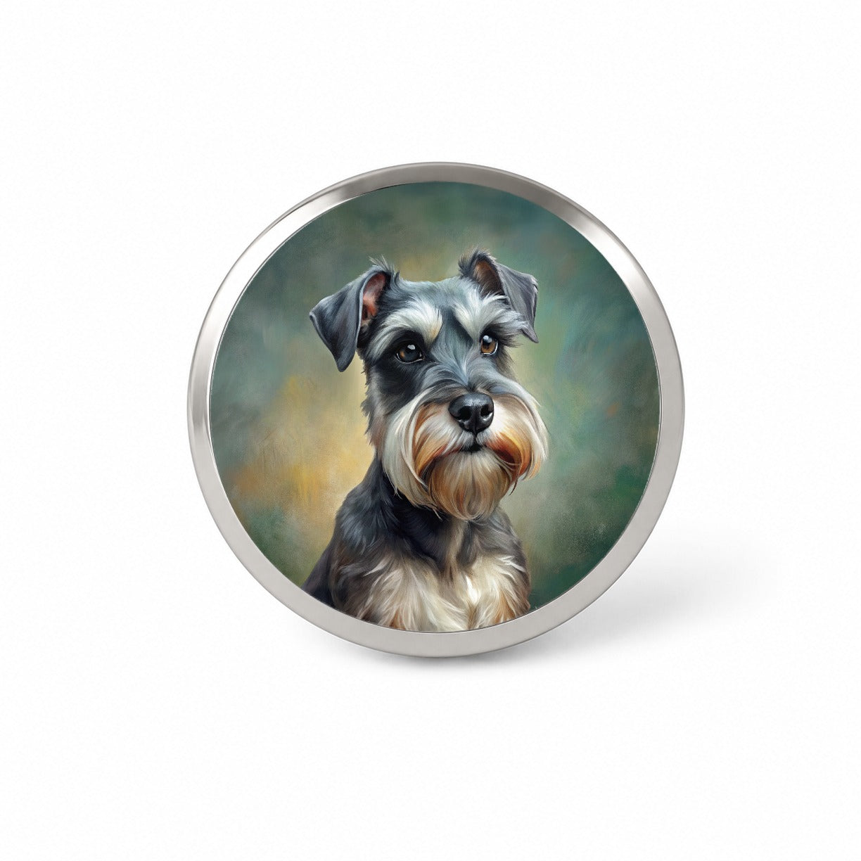Miniature Schnauzer Dog Illustration Novelty Hat Backpack Lapel Pin