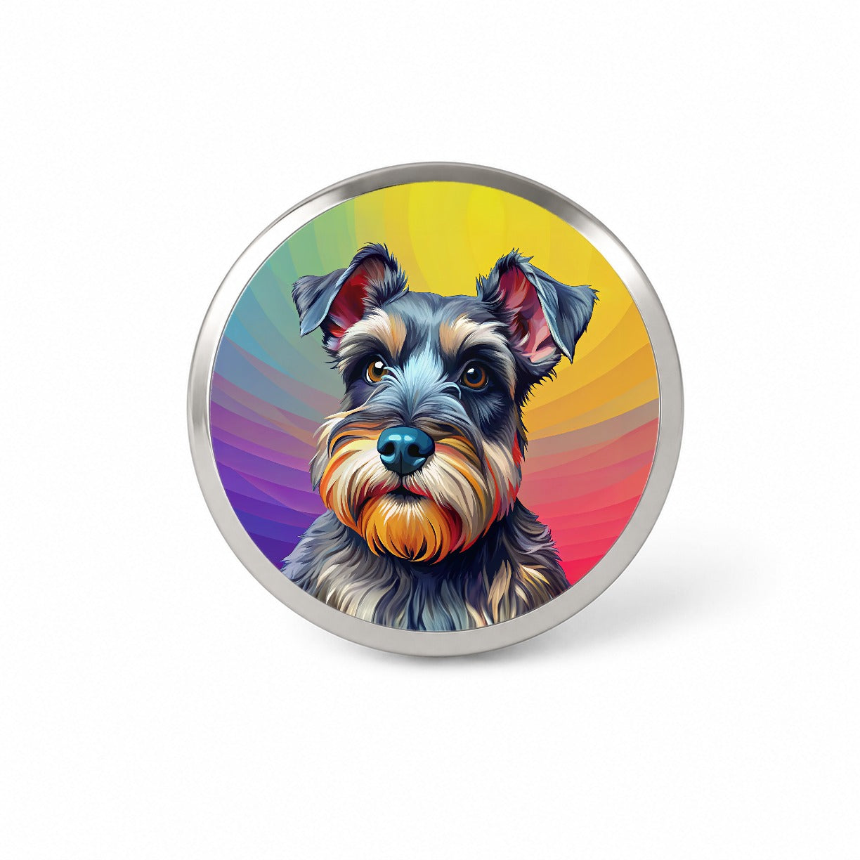 Miniature Schnauzer Dog Pop Art Novelty Hat Backpack Lapel Pin