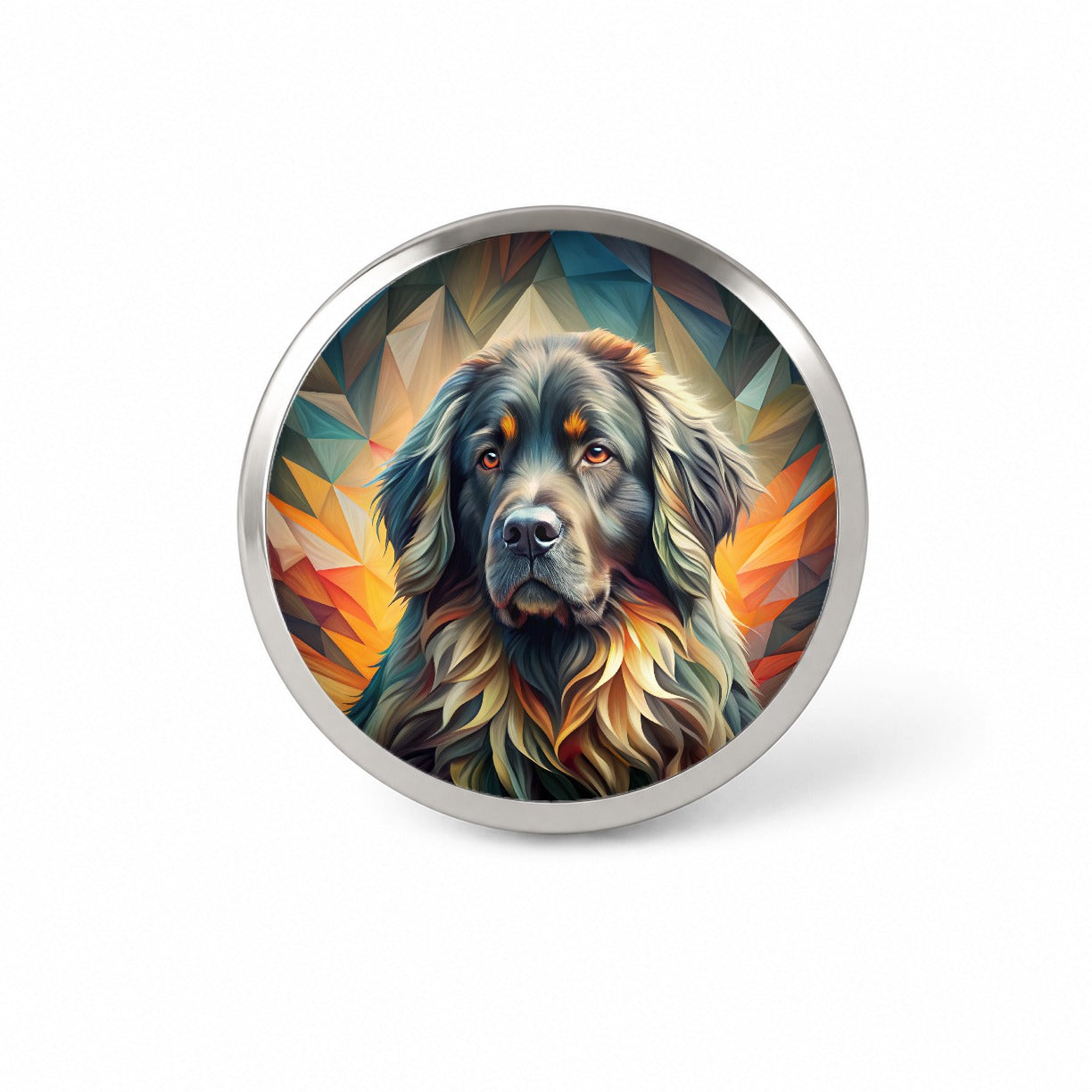 Newfoundland Dog Abstract Stylized Art Novelty Hat Backpack Lapel Pin
