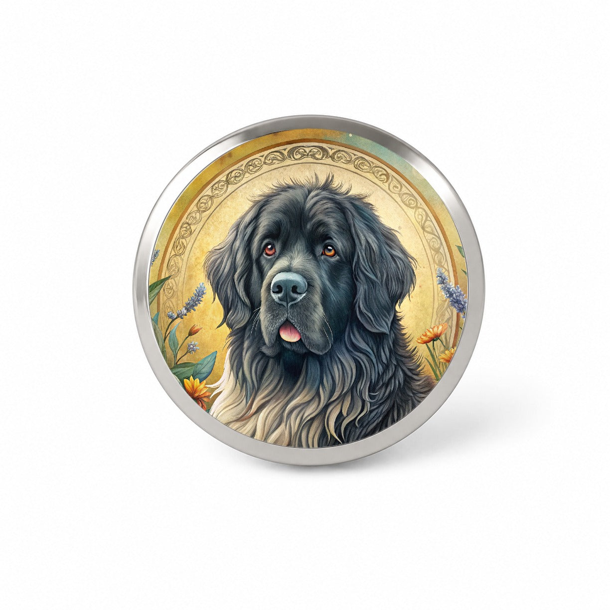 Newfoundland Dog Art Nouveau Novelty Hat Backpack Lapel Pin
