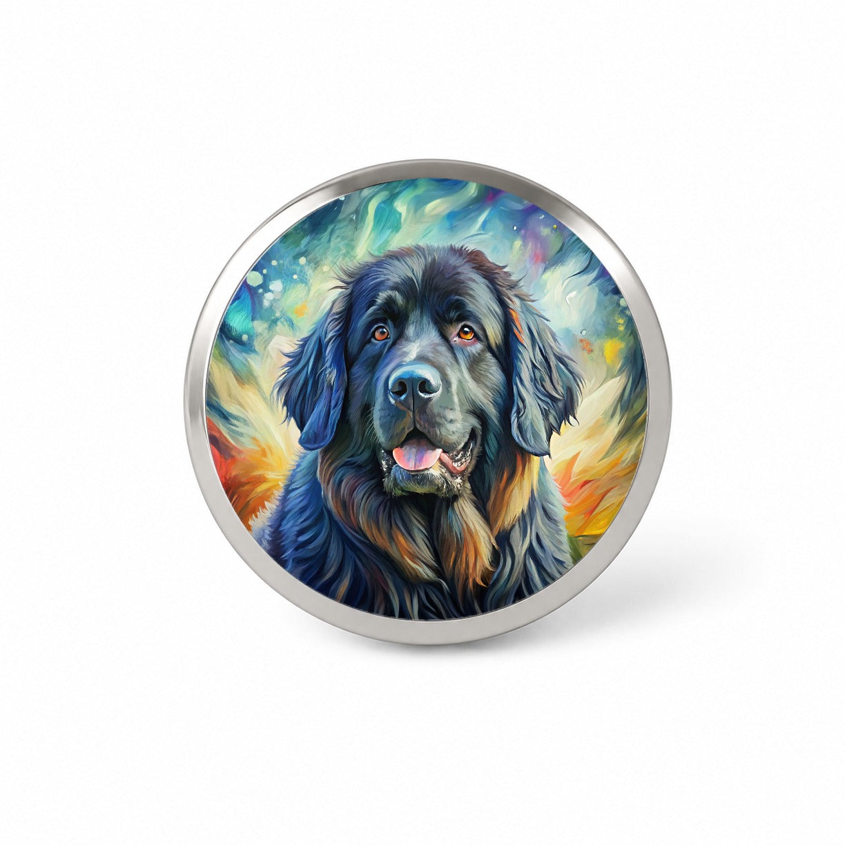 Newfoundland Dog Expressionism Art Novelty Hat Backpack Lapel Pin
