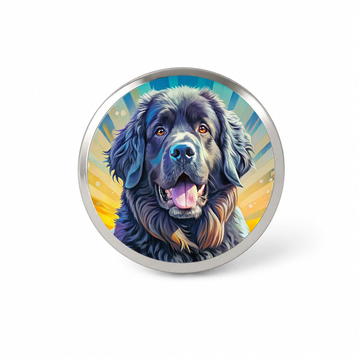 Newfoundland Dog Pop Art Novelty Hat Backpack Lapel Pin