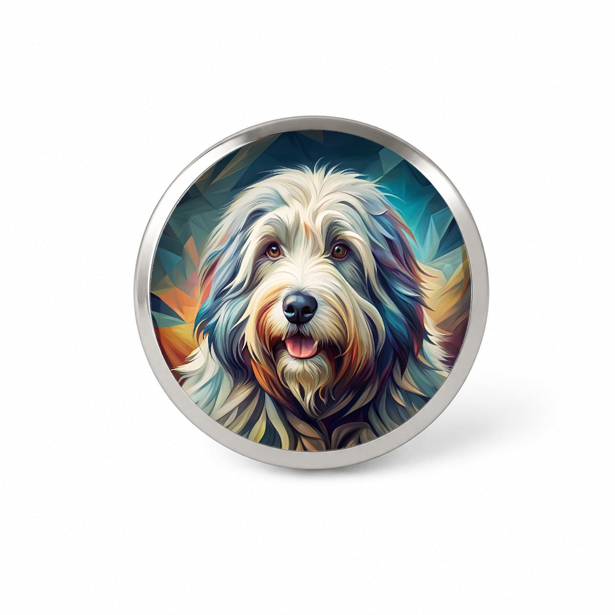 Old English Sheepdog Dog Contemporary Art Novelty Hat Backpack Lapel Pin