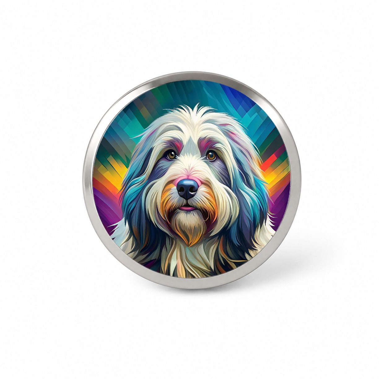 Old English Sheepdog Dog Pop Art Novelty Hat Backpack Lapel Pin