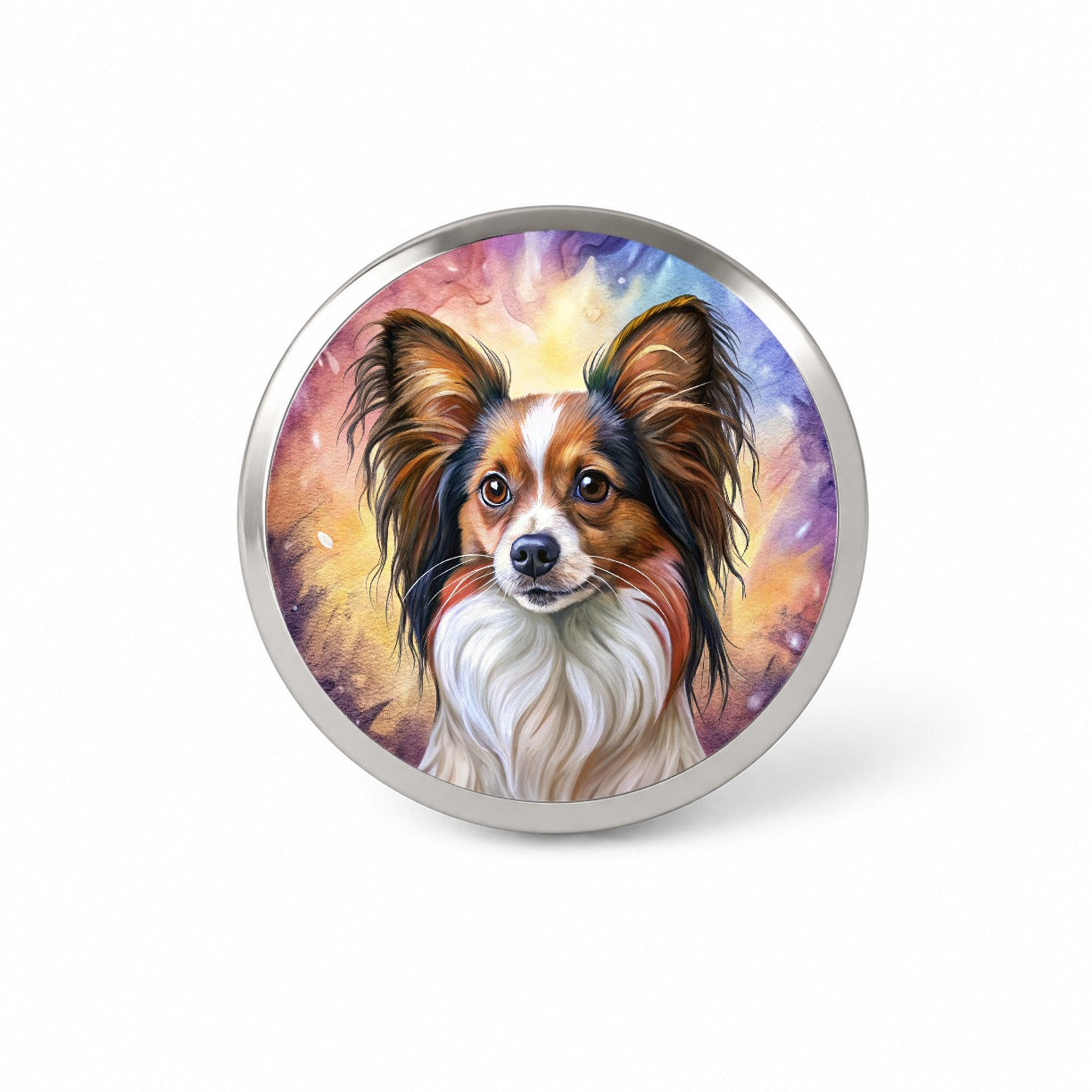 Papillion Dog Illustration Novelty Hat Backpack Lapel Pin