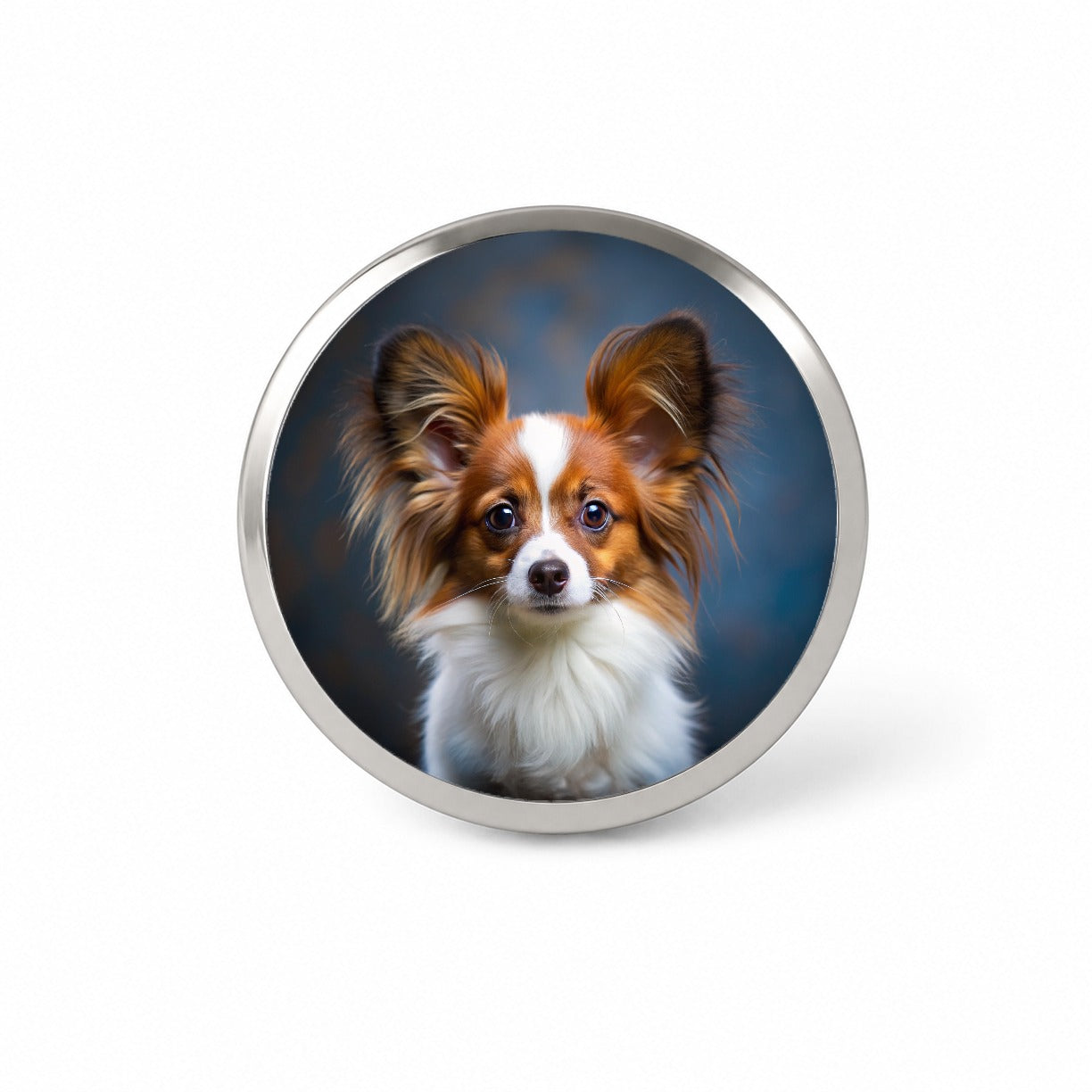 Papillion Dog Puppy Photo Novelty Hat Backpack Lapel Pin