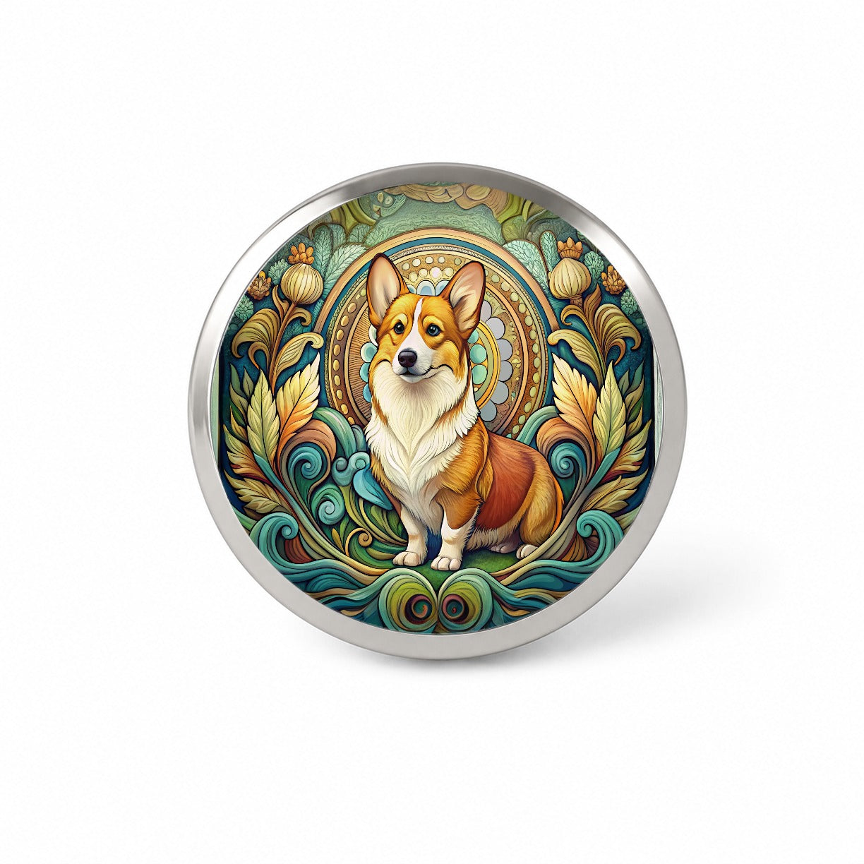 Pembroke Welsh Corgi Dog Art Nouveau Novelty Hat Backpack Lapel Pin