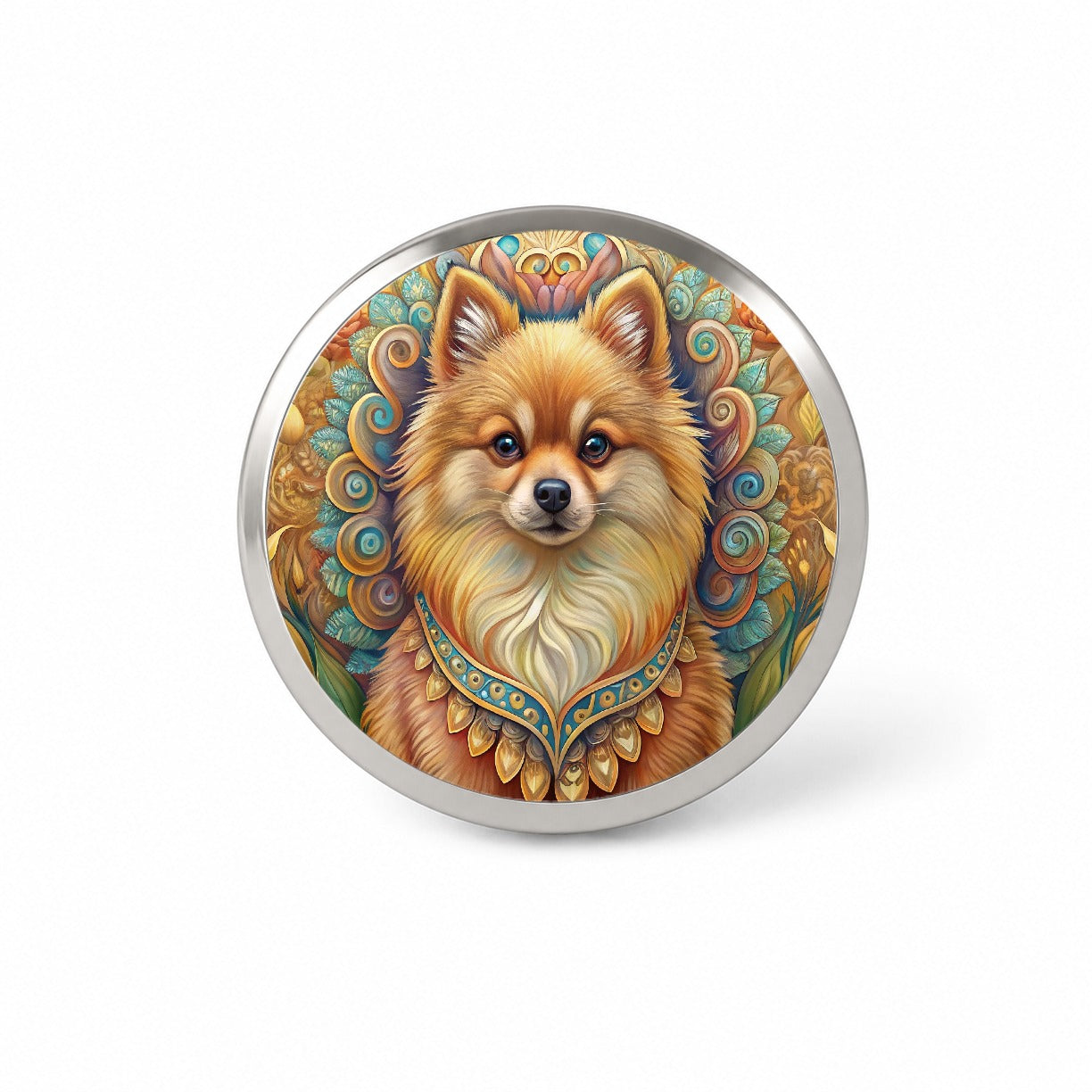 Pomeranian Dog Art Nouveau Novelty Hat Backpack Lapel Pin