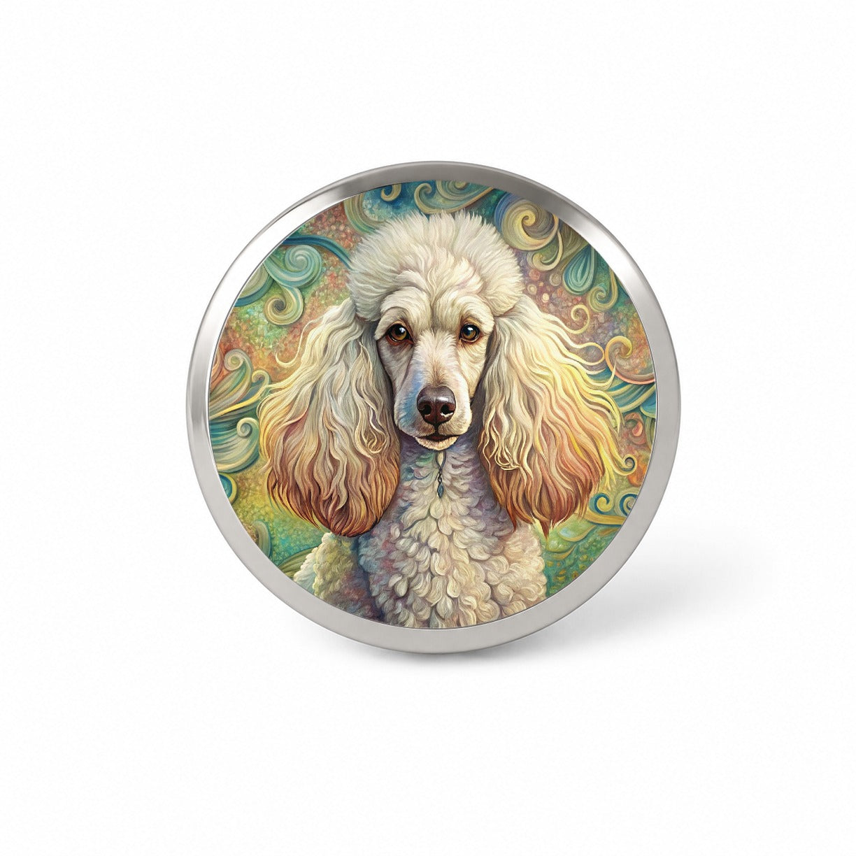 Poodle Dog Art Nouveau Novelty Hat Backpack Lapel Pin